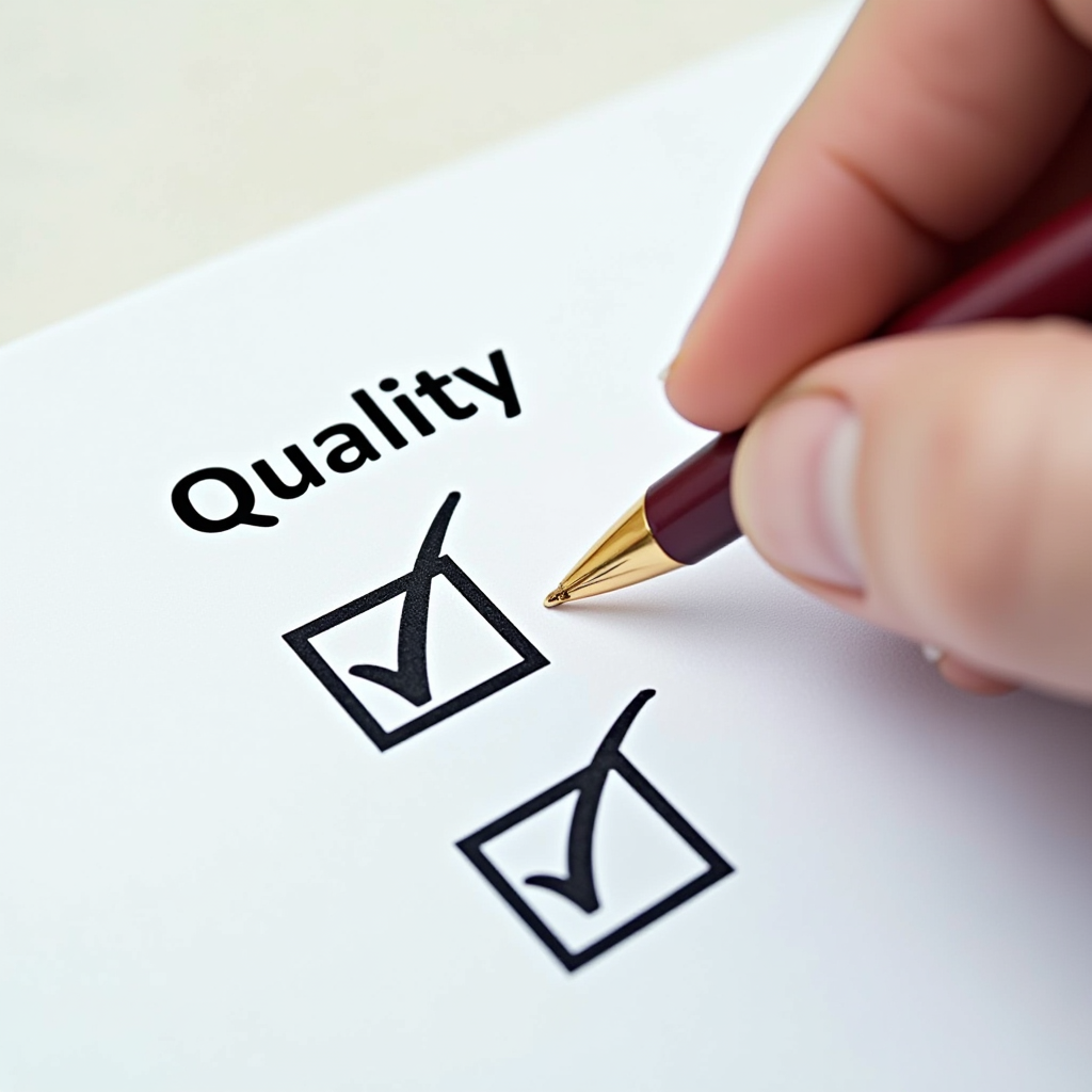 Контрольний список якості з печаткою схвалення