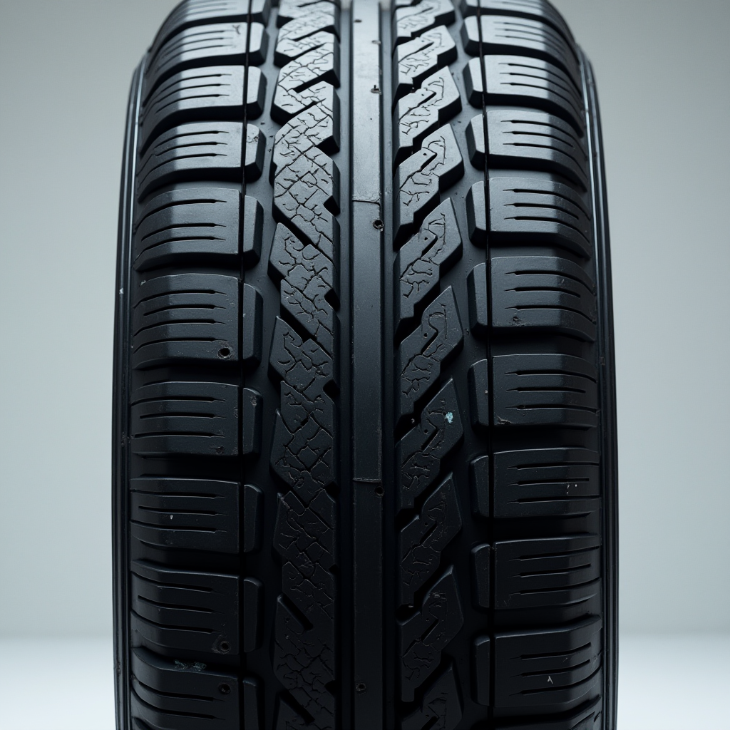 Односторонній знос шини: внутрішній або зовнішній край протектора зношений значно більше, демонстрація наслідків неправильного розвал-сходження коліс