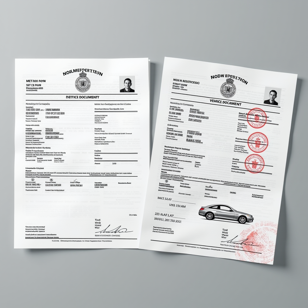 Порівняння справжніх та підозрілих документів на автомобіль: виправлення, нечіткі печатки, невідповідність шрифтів, підозрілі дати, відсутність захисних елементів, ознаки підробки
