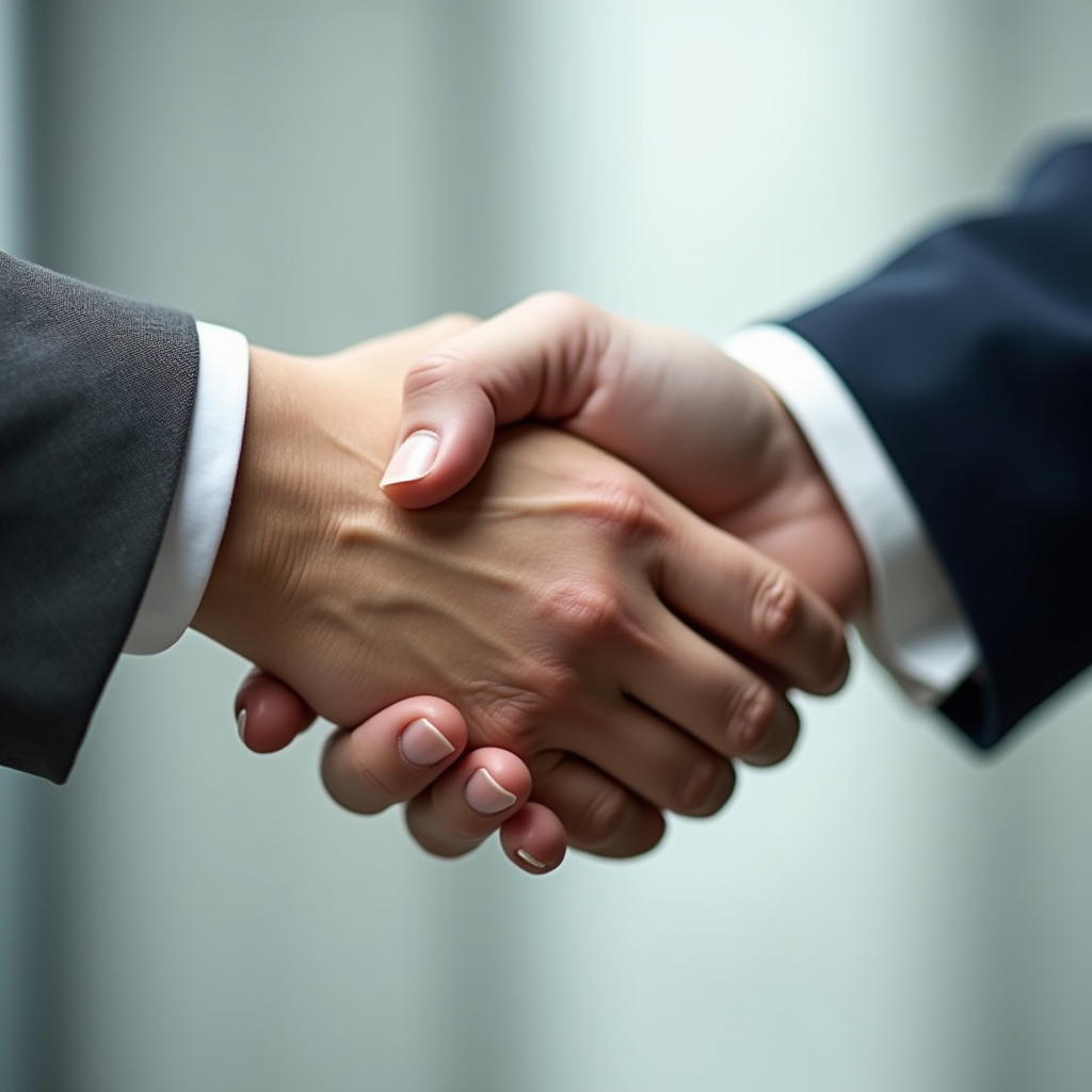Рукостискання, що символізує довіру та прозорість